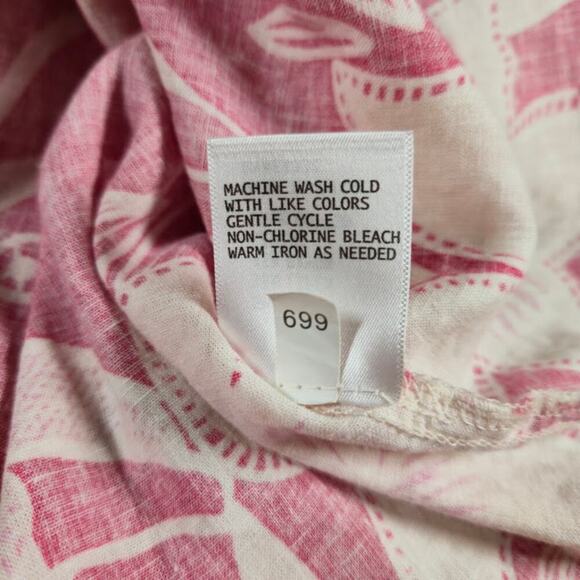 Rachel Zoe Womens Linen Blend Top Size Large Pink Preppy Resort Coquette - Picture 7 of 7